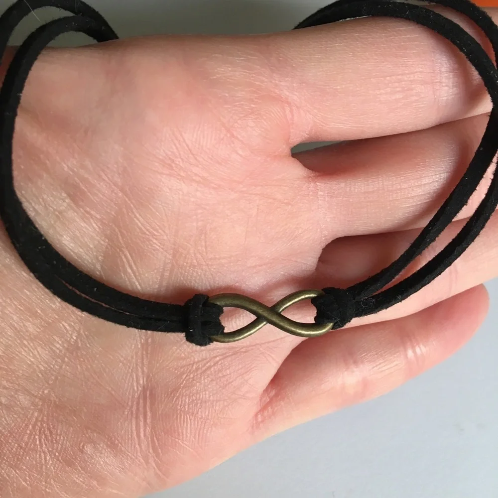 Infinity Symbol Black Choker Necklace